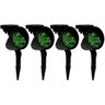 Kit 4 Luminária Solar Refletor Spot LED Verde Espeto Jardim - 1