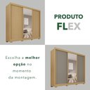 Ver imagem 5 de Guarda-Roupa Casal com Pés e Espelho 3 Portas 4 Gavetas 100% MDF Ipanema Bege/Jequitibá