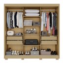 Ver imagem 4 de Guarda-Roupa Casal com Pés e Espelho 3 Portas 4 Gavetas 100% MDF Ipanema Bege/Jequitibá