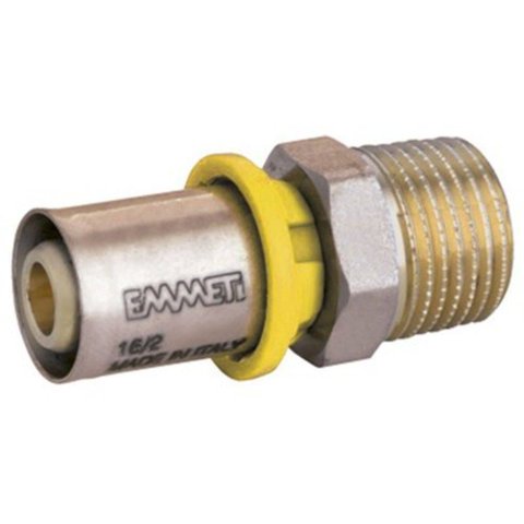 Conector Macho Para Gás 26mm X 3/4\" Prensar Emmeti