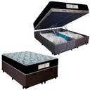 Ver imagem 1 de Cama Box Baú Queen Bipartido Suede + Colchão Molas Ensacadas Sereneprime Sonnolux 158x198x69