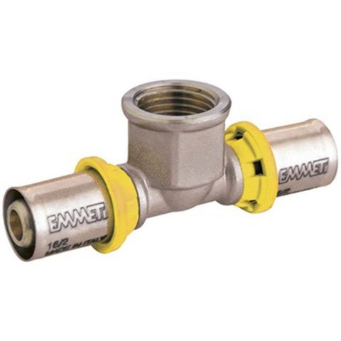 Tê Fêmea para Gás 32mm X 3/4 - Prensar Emmeti