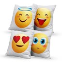 Ver imagem 1 de Kit 4 Capas De Almofadas Decorativas Own Emoji 45x45cm