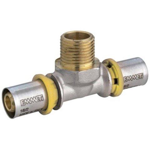 Tê Macho Para Gás 16mm X 1/2\" - Prensar Emmeti