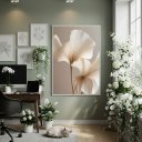 Ver imagem 1 de Quadro Decorativo Flor Leve 70x50cm Mold Branca
