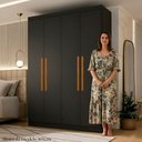 Ver imagem 3 de Guarda-roupa Paris 4 Portas 2 Gavetas 100 Mdf Maxel
