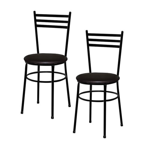 2 Cadeiras para Mesa Epoxi Preto:marrom