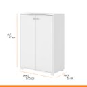 Ver imagem 3 de Armário Multiuso para Sala Escritório 2 Portas 97 x 67 Cm MDP Branco - BBS