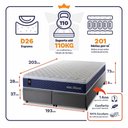 Ver imagem 3 de Conjunto Box Baú Super King Lagras Cinza 193x203x73 c/ Molas Ensacadas