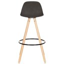 Ver imagem 3 de Kit 2 Banquetas Luisa Assento em Courino Base de Madeira com Encosto Fixa Cinza ANM2810B Anima