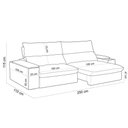 Ver imagem 3 de Sofá Retrátil Reclinável Living 250cm Nápoles F04 Veludo Bege