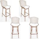Ver imagem 1 de Kit 4 Banquetas BERTÓIA cobre assento branco tubular altura 70cm - Direto de Fábrica