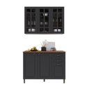 Ver imagem 2 de Cozinha Modulada 2 Peças Bari 100% MDF com Vidro Chumbo 120cm