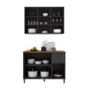 Ver imagem 4 de Cozinha Modulada 2 Peças Bari 100% MDF com Vidro Chumbo 120cm