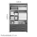Ver imagem 6 de Guarda-Roupa Solteiro com Espelho 2 Portas Moscou Espresso Móveis