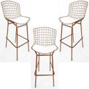 Ver imagem 1 de Kit 3 Banquetas BERTÓIA cobre assento branco tubular altura 70cm - Direto de Fábrica