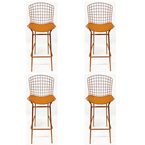 Kit 4 Banquetas BERTÓIA cobre tubular altura 70cm - Direto de Fábrica