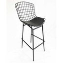 Ver imagem 3 de Banqueta Alta Bertoia preta tubular altura 70cm - Direto de Fábrica