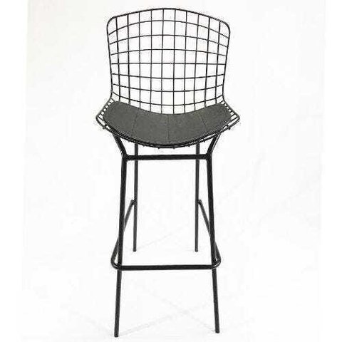 Banqueta Alta Bertoia preta tubular altura 70cm - Direto de Fábrica