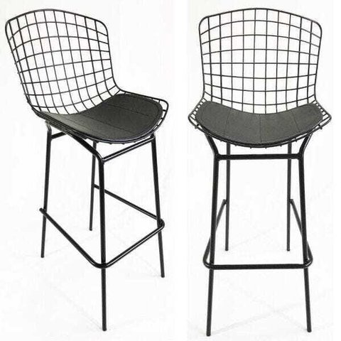 Kit 2 Banquetas BERTÓIA preta tubular altura 70cm - Direto de Fábrica