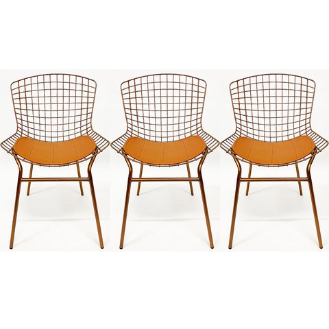 Kit 3 Cadeiras para cozinha BERTÓIA cobre tubular - Direto de Fábrica