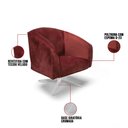 Ver imagem 3 de Poltrona Decorativa Giratória Cromada Stella Veludo Text Marsala D03 - D’Rossi