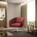 Ver imagem 2 de Poltrona Decorativa Giratória Cromada Stella Veludo Text Marsala D03 - D’Rossi