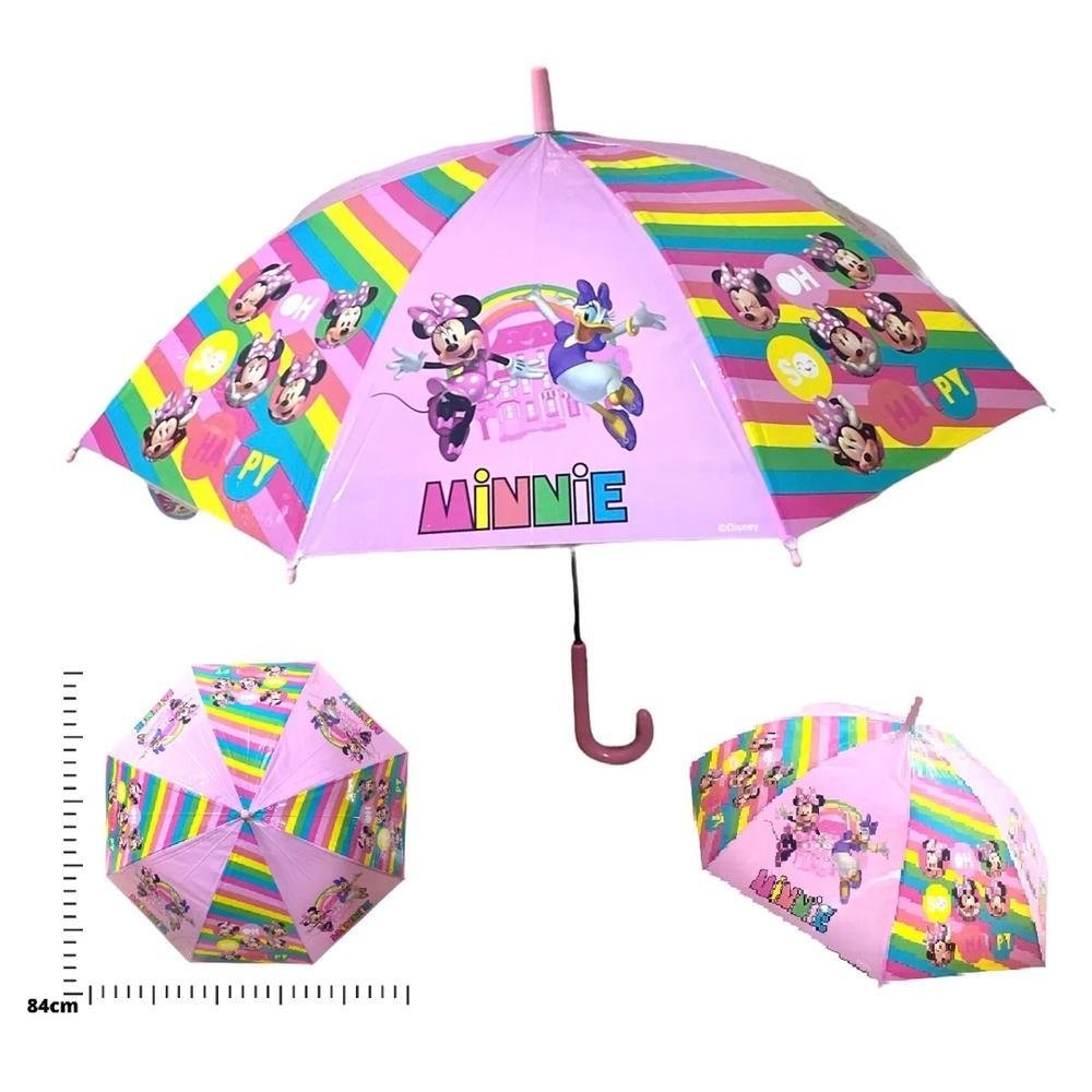 Guarda Chuva Minnie Sombrinha Meninas Infantil Automático - 4