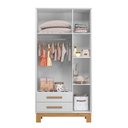Ver imagem 4 de Guarda Roupa Solteiro Jasmim 3 Portas 2 Gavetas MDP Branco Acetinado Qmovi