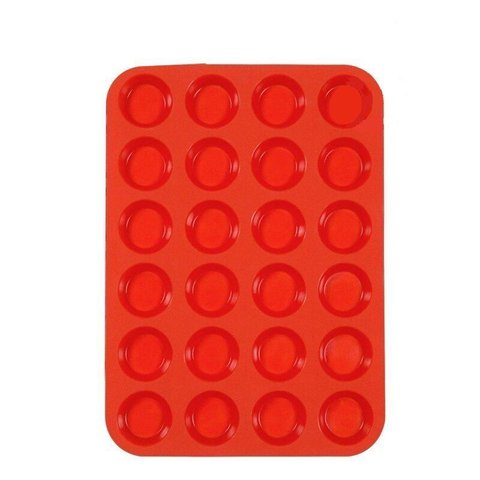 Copo de Silicone, Forma de Muffin de Silicone Walfos, Molde de 24 Bolo Redondo Mini Forma Bolos