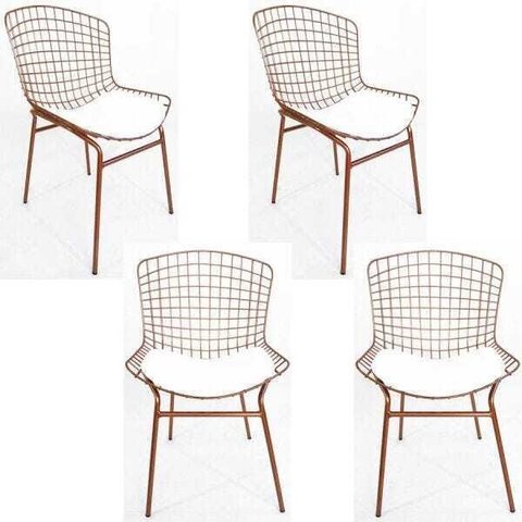 Kit 4 Cadeiras para cozinha BERTÓIA cobre assento branco tubular - Direto de Fábrica