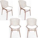 Ver imagem 1 de Kit 4 Cadeiras para cozinha BERTÓIA cobre assento branco tubular - Direto de Fábrica