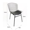 Ver imagem 7 de Kit 4 Cadeiras para cozinha BERTÓIA preta tubular - Direto de Fábrica