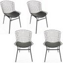 Ver imagem 1 de Kit 4 Cadeiras para cozinha BERTÓIA preta tubular - Direto de Fábrica