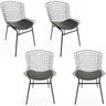 Kit 4 Cadeiras para cozinha BERTÓIA preta tubular - Direto de Fábrica - 1