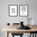 Ver imagem 1 de Kit 2 Quadros Minimalistas Café - More Coffee 33x24cm - com Vidro:moldura Preta
