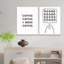 Ver imagem 2 de Kit 2 Quadros Minimalistas Café - More Coffee 33x24cm - com Vidro:moldura Preta
