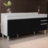 Balcão Gabinete 180cm com Tampo Dallas Branco/Preto - Lumil Lumil Móveis - 2