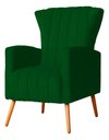 Ver imagem 1 de Poltrona Pés Palito Decorativa Melinda Sala Veludo; Desenho do Tecido:Liso:Verde