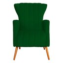 Ver imagem 4 de Poltrona Pés Palito Decorativa Melinda Sala Veludo; Desenho do Tecido:Liso:Verde
