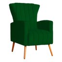 Ver imagem 2 de Poltrona Pés Palito Decorativa Melinda Sala Veludo; Desenho do Tecido:Liso:Verde
