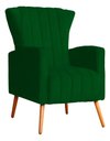 Ver imagem 2 de Poltrona Pés Palito Decorativa Melinda Sala Veludo; Desenho do Tecido:Liso:Verde