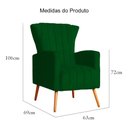 Ver imagem 5 de Poltrona Pés Palito Decorativa Melinda Sala Veludo; Desenho do Tecido:Liso:Verde