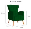 Ver imagem 5 de Poltrona Pés Palito Decorativa Melinda Sala Veludo; Desenho do Tecido:Liso:Verde