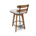 Ver imagem 5 de Kit 02 Banquetas Giratória Costela Corano Branco Base Madeira MA70 - D’Rossi