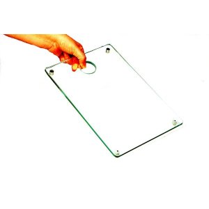 Tábua de carne e legumes pequena incolor 8mm temperado 30cmx20cm Aquabox