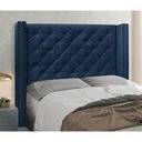 Ver imagem 4 de Cabeceira Casal 140 Cm Vicenza Suede Azul Marinho