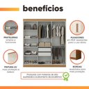 Ver mais imagens de Guarda Roupas Casal Madrid 6 Portas de Bater 2 Gavetas MDP Madeirado-Off White Maxel Móveis