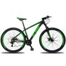 Bicicleta Aro 29 Ksw 12v Deore Freio Hidraulico Trava Guidão - Preto-verde - 19" - 1