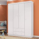 Ver imagem 1 de Guarda Roupa Infantil 4 Portas 2 Gavetas Branco_Phoenix Baby